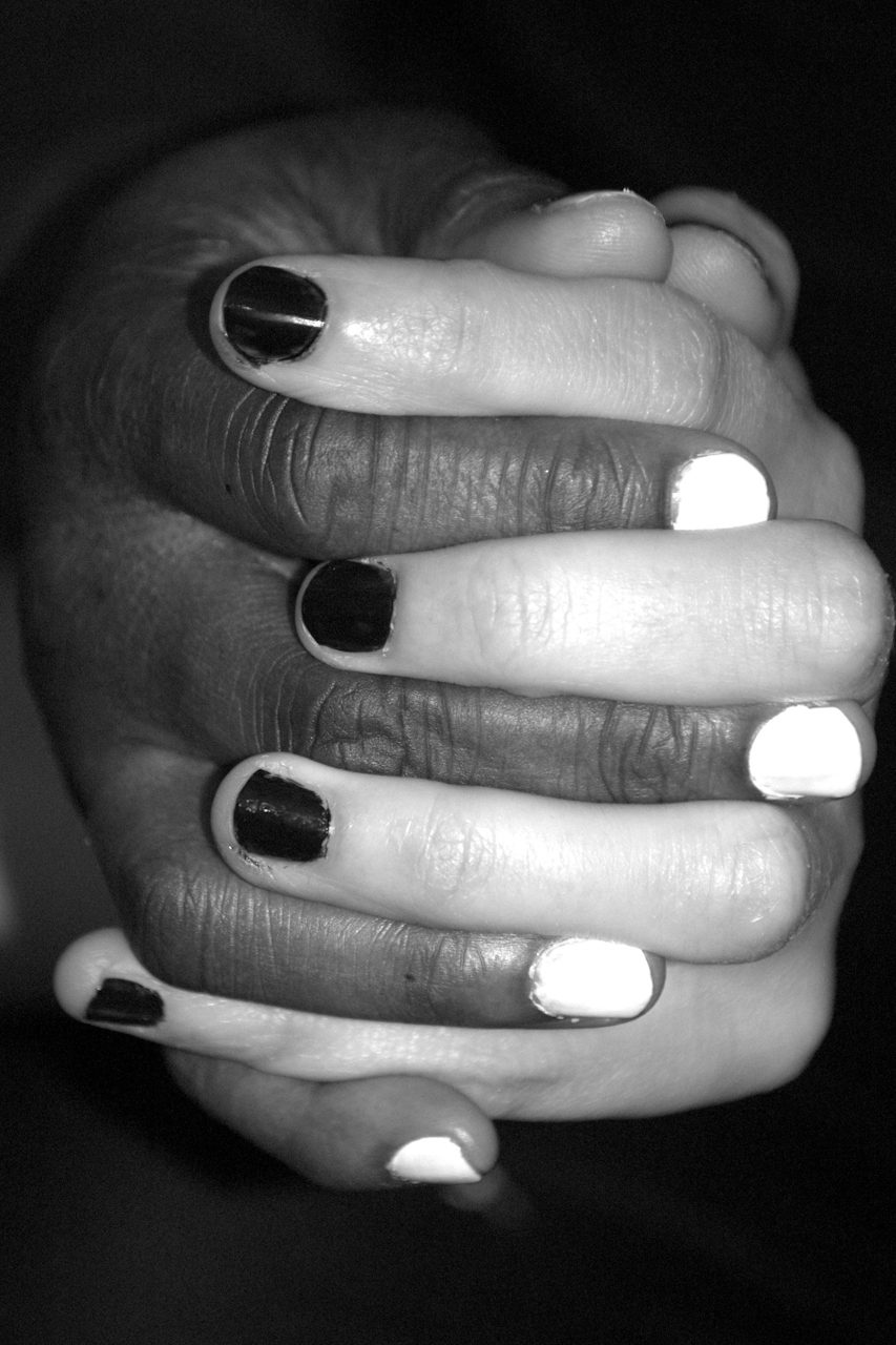 black and white fingers